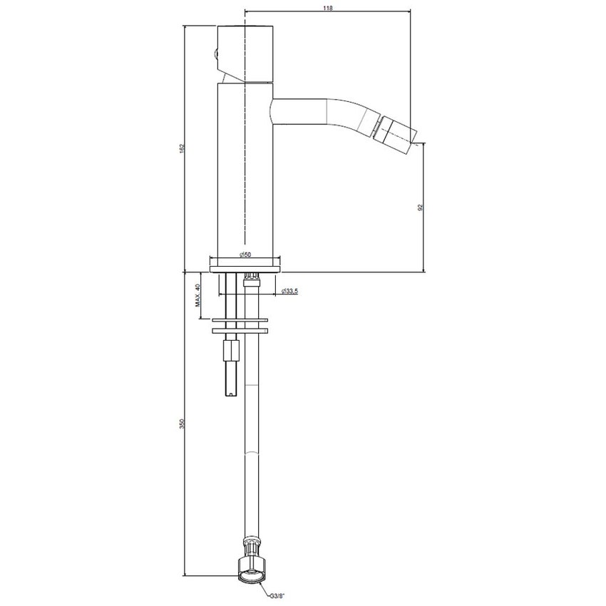 Immagine di Rubinetteria Paffoni LIGHT miscelatore H.17.5 cm per bidet, senza scarico, finitura cromo LIGX131CR