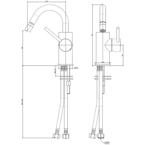 Immagine di Rubinetteria Paffoni LIGHT miscelatore H.19.1 cm per bidet con canna girevole, senza scarico, finitura cromo LIG138CR
