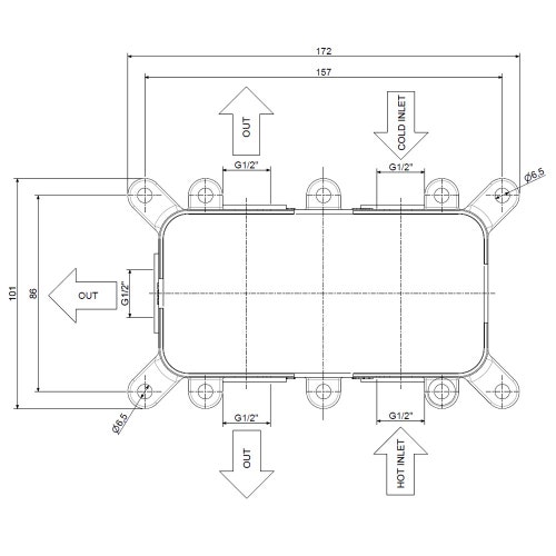 Immagine di Rubinetteria Paffoni Corpo incasso con 3 uscite PBOX004
