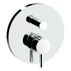 Immagine di Rubinetteria Paffoni IGHT set esterno per miscelatore doccia ad incasso, con piastra Ø 17.3 cm e 2 uscite, finitura cromo LIGBOX015CR