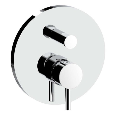 Immagine di Rubinetteria Paffoni IGHT set esterno per miscelatore doccia ad incasso, con piastra Ø 17.3 cm e 2 uscite, finitura cromo LIGBOX015CR