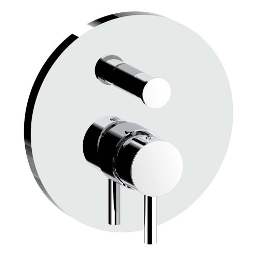 Immagine di Rubinetteria Paffoni IGHT set esterno per miscelatore doccia ad incasso, con piastra Ø 17.3 cm e 2 uscite, finitura cromo LIGBOX015CR