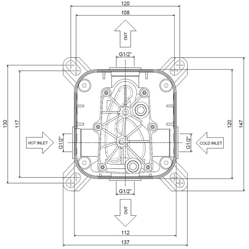 Immagine di Rubinetteria Paffoni Corpo incasso per miscelatori doccia PBOX001