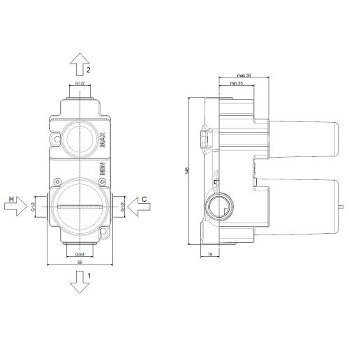 Immagine di Rubinetteria Paffoni LIGHT miscelatore ad incasso con piastra Ø 20 cm per doccia, 2 uscite, finitura cromo LIG015CR