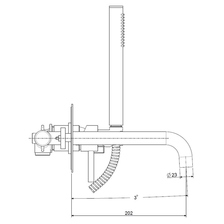 Immagine di Rubinetteria Paffoni LIGHT miscelatore ad incasso per vasca/doccia, con dccia e flessibile, finitura cromo LIG001CR