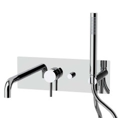 Immagine di Rubinetteria Paffoni LIGHT miscelatore ad incasso per vasca/doccia, con dccia e flessibile, finitura cromo LIG001CR