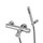 Rubinetteria Paffoni LIGHT miscelatore per vasca/doccia con supporto in ABS, con deviatore, con doccia e flessibile, finitura cromo LIG026CR