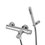 Immagine di Rubinetteria Paffoni LIGHT miscelatore per vasca/doccia con supporto in ABS, con deviatore, con doccia e flessibile, finitura cromo LIG026CR