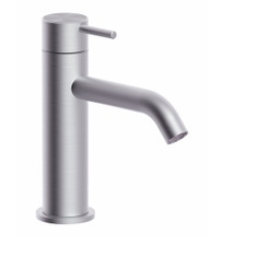 Immagine di Rubinetteria Paffoni LIGHT miscelatore H.15.3 cm per lavabo, senza scarico, finitura acciaio inox INOX071AC