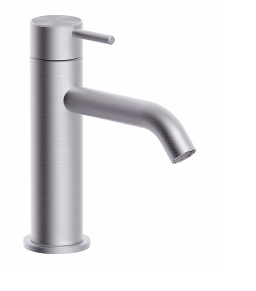 Immagine di Rubinetteria Paffoni LIGHT miscelatore H.15.3 cm per lavabo, senza scarico, finitura acciaio inox INOX071AC
