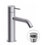 Immagine di Rubinetteria Paffoni LIGHT miscelatore H.15.3 cm per lavabo, con scarico Click-Clack 1"1/4, finitura acciaio inox INOX071KAC