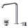 Rubinetteria Paffoni LIGHT miscelatore H.26 cm per lavabo,  con scarico Click-Clack 1"1/4, con bocca girevole, finitura acciaio inox INOX051KAC