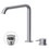 Immagine di Rubinetteria Paffoni LIGHT miscelatore H.26 cm per lavabo,  con scarico Click-Clack 1"1/4, con bocca girevole, finitura acciaio inox INOX051KAC