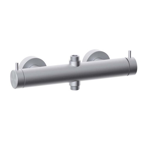 Immagine di Rubinetteria Paffoni INOX TECH miscelatore ad incasso per doccia, 2 uscite, finitura acciaio inox INOX169AC