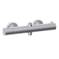 Immagine di Rubinetteria Paffoni INOX TECH miscelatore termostatico ad incasso per doccia, 2 uscite, finitura acciaio inox INOXQ169AC
