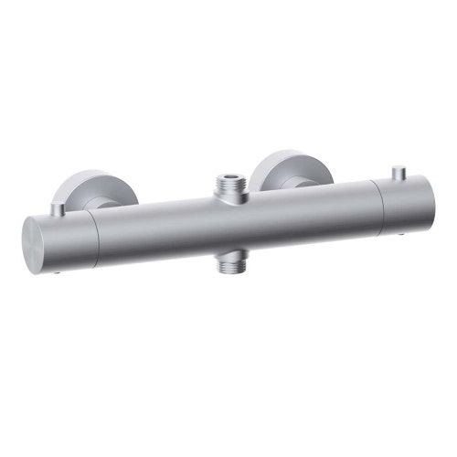 Immagine di Rubinetteria Paffoni INOX TECH miscelatore termostatico ad incasso per doccia, 2 uscite, finitura acciaio inox INOXQ169AC