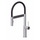 Rubinetteria Paffoni INOX TECH miscelatore monoforo professionale H.47.5 cm per lavabo, con bocca orientabile e docccia a 2 getti, finitura acciaio inox INOX179AC