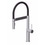 Immagine di Rubinetteria Paffoni INOX TECH miscelatore monoforo professionale H.47.5 cm per lavabo, con bocca orientabile e docccia a 2 getti, finitura acciaio inox INOX179AC