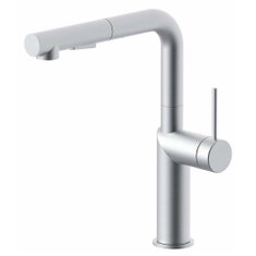 Immagine di Rubinetteria Paffoni INOX TECH miscelatore monoforo H.30.6 cm per lavabo, con bocca orientabile, finitura acciaio inox INOX285AC