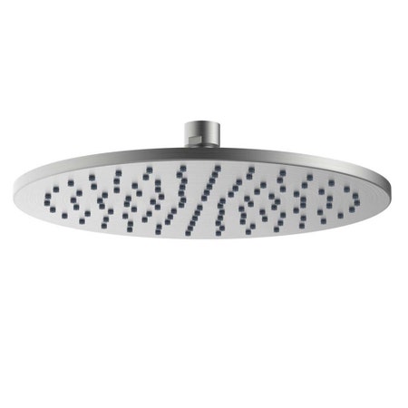 Immagine di Rubinetteria Paffoni INOX TECH soffione anticalcare tondo, Ø 25 cm, finitura acciaio inox ZSOF308AC