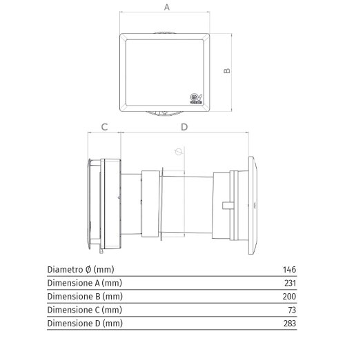 Immagine di Vortice HRW60 EVO VORT HRW 60 MONO EVO HCS recuperatore di calore decentralizzato, con comandi a bordo Ø 16 cm. e con modulo Wi-Fi 12432