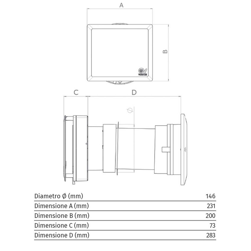 Immagine di Vortice HRW60 EVO VORT HRW 60 MONO EVO HCS recuperatore di calore decentralizzato, con comandi a bordo Ø 16 cm. e con modulo Wi-Fi 12432
