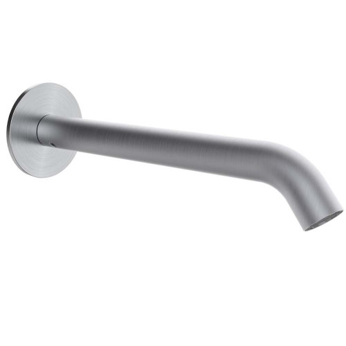Immagine di Rubinetteria Paffoni INOX TECH bocca vasca a parete L. 18 cm, finitura acciaio inox ZBOC147AC