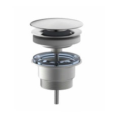 Immagine di Rubinetteria Paffoni Piletta di scarico click clack 1” 1/4, con troppopieno, finitura cromo ZSCA078AC