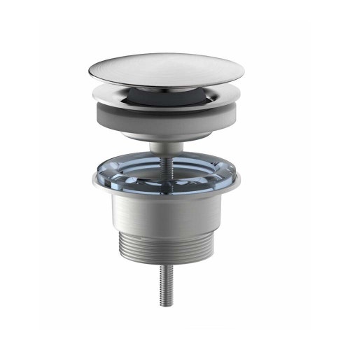 Immagine di Rubinetteria Paffoni Piletta di scarico click clack 1” 1/4, con troppopieno, finitura cromo ZSCA078AC