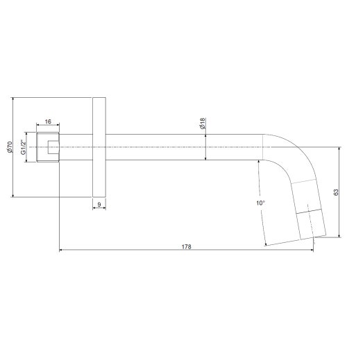 Immagine di Rubinetteria Paffoni LIGHT bocca a muro per lavabo Ø 1.8 x L.17.8 cm, con piastra in metallo Ø 7 cm e aeratore, finitura cromo ZBOC045CR