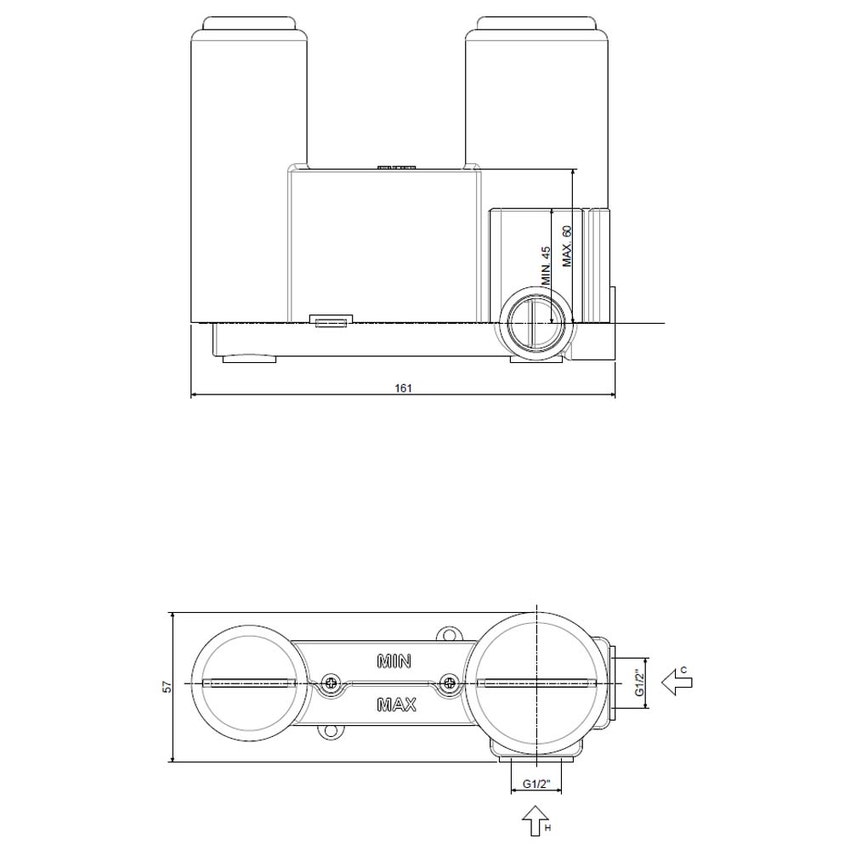 Immagine di Rubinetteria Paffoni LIGHT miscelatore lavabo ad incasso, con piastra 25x10 cm e bocca P.24.8 cm, finitura cromo LIG106CR