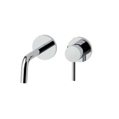 Immagine di Rubinetteria Paffoni LIGHT miscelatore lavabo ad incasso, con 2 piastre Ø 7 cm e bocca P.17.8 cm, finitura cromo LIG006CR70