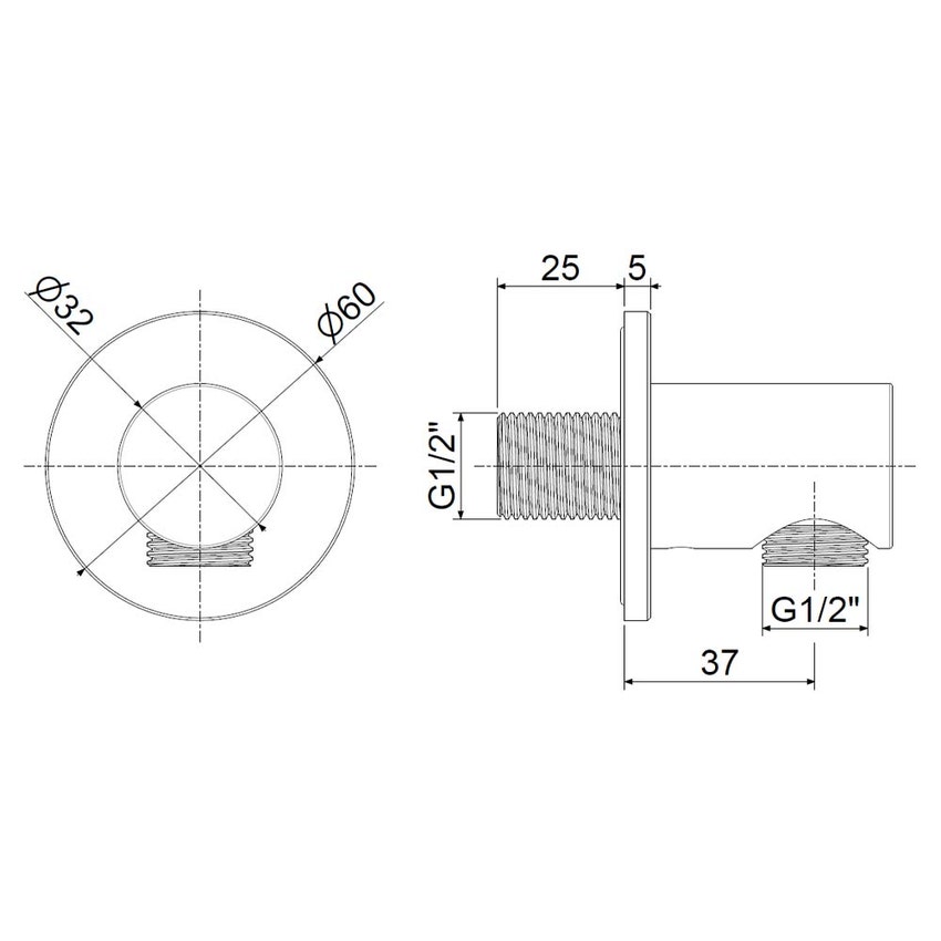 Immagine di Rubinetteria Paffoni INOX TECH presa acqua a muro, finitura acciaio inox ZACC525AC