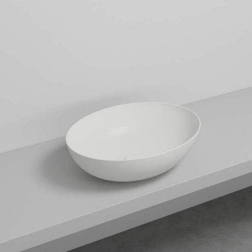 Immagine di Cielo ERA ECO SMALL bacinella ovale L.58 cm, senza foro per rubinetteria e senza troppopieno, colore talco finitura opaco BAECO58TL