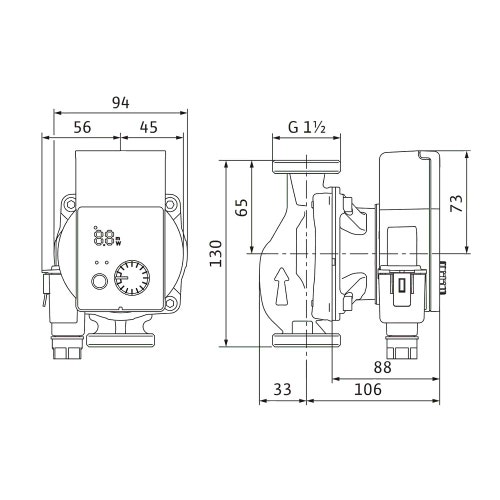 Immagine di Wilo YONOS PICO 25/1-8-130 Pompa di circolazione con rotore bagnato, portata max 4.4 m³/h - prevalenza max 7.6 m, DN 25 4215518