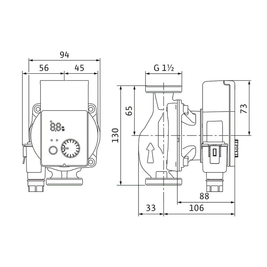 Immagine di Wilo YONOS PICO 25/1-8-130 Pompa di circolazione con rotore bagnato, portata max 4.4 m³/h - prevalenza max 7.6 m, DN 25 4215518