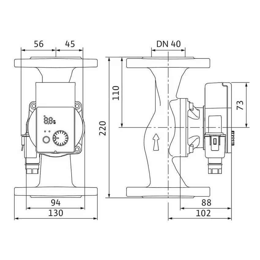 Immagine di Wilo YONOS PICO 40/1-8 Pompa di circolazione con rotore bagnato, portata max 4.4 m³/h - prevalenza max 7.6 m, DN  40 4224817