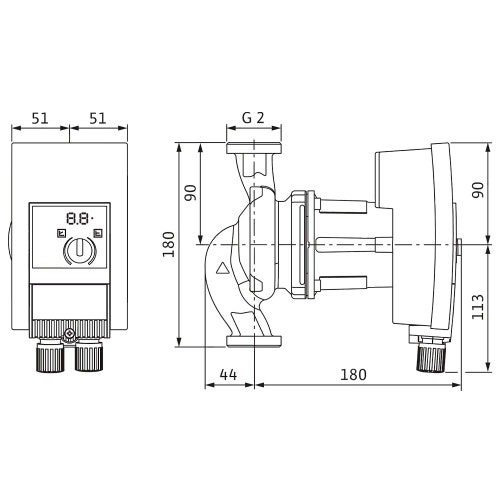Immagine di Wilo YONOS MAXO 30/0,5-7 PN 10 Pompa di circolazione con rotore bagnato, portata max 8.1 m³/h - prevalenza max 7.5 m 2120642