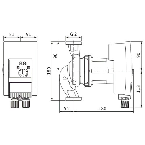 Immagine di Wilo YONOS MAXO 30/0,5-10 PN 10 Pompa di circolazione con rotore bagnato, portata max 9.5 m³/h - prevalenza max 10.9 m 2120643