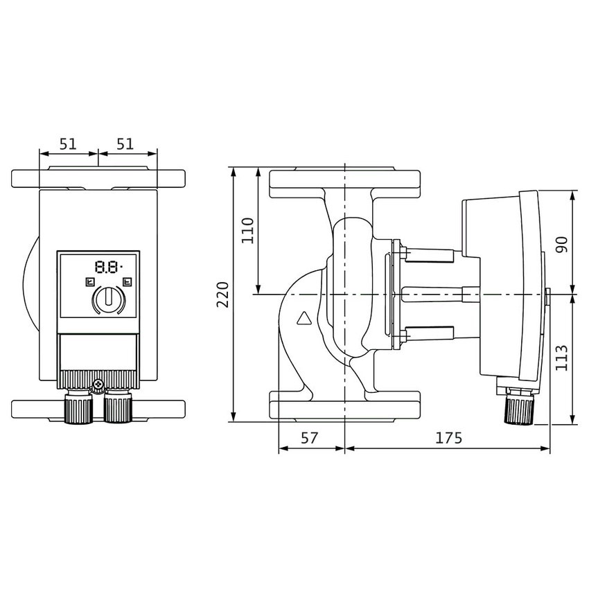 Immagine di Wilo YONOS MAXO 40/0,5-4 PN 6/10 Pompa di circolazione con rotore bagnato, portata max 12.6 m³/h - prevalenza max 5.5 m 2120645