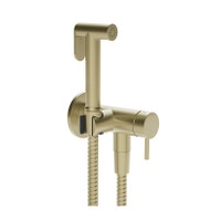 Immagine di Gessi SHOWER doccetta shut-off a parete, con miscelatore, finitura brass brushed PVD 45130#727
