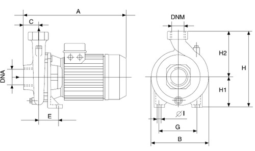 Immagine di Dab Pumps K 14/400 T pompa centrifuga monogirante, 3x400v 50hz, portata max 36 m³/h - prevalenza max 18 m 60179855