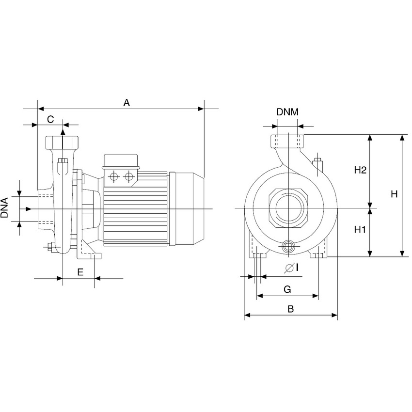 Immagine di Dab Pumps K 14/400 T pompa centrifuga monogirante, 3x400v 50hz, portata max 36 m³/h - prevalenza max 18 m 60179855