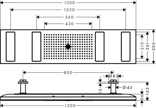 Immagine di Axor SHOWERSOLUTIONS showerheaven 1200/300 4jet con illuminazione 3500 k, finitura cromo 12427000