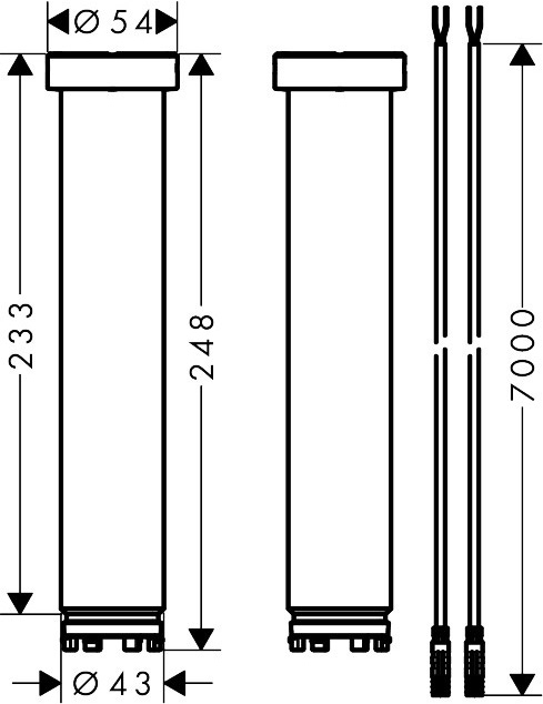 Immagine di Axor SHOWERSOLUTIONS prolunga 230 mm per attacco a soffitto ShowerHeaven 1200/300 4jet, finitura cromo 13603000