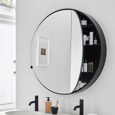 Immagine di Cielo I CATINI  specchio contenitore tondo Ø 75 cm con scocca laccata finitura cemento CASPCT75CM