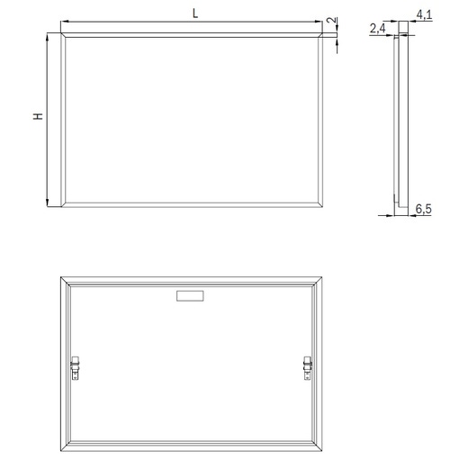 Immagine di Inda PIRANO EASY specchio L.160 H.80 cm con telaio in alluminio verniciato e luce frontale interno telaio, finitura grigio S920060SL
