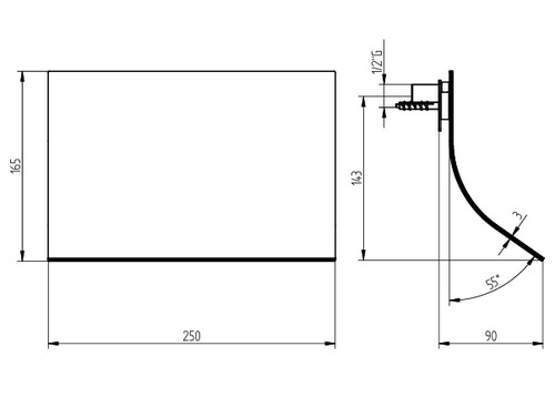 Immagine di Bellosta Lama curva a parete chiusa, finitura inox lucido 73-7831/L