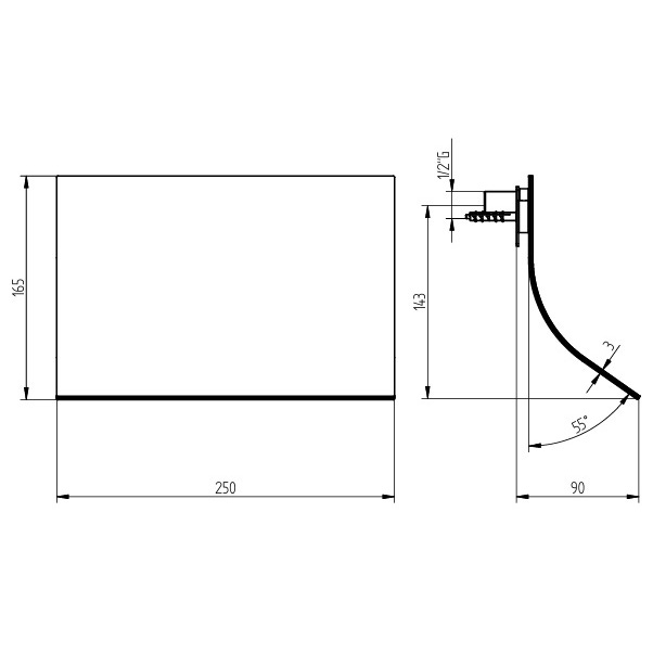 Immagine di Bellosta Lama curva a parete chiusa, finitura inox lucido 73-7831/L