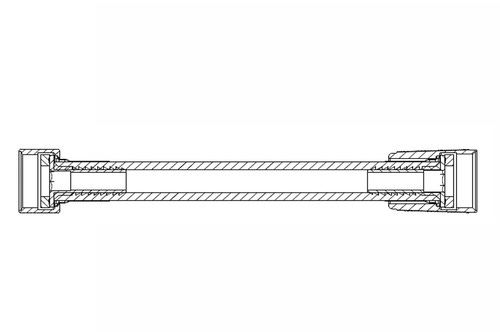 Immagine di Bossini  NOBU flessibile Cromolux retinato nylon 1/2” x 1/2” FF cono in acciaio inox INA001B00030004
